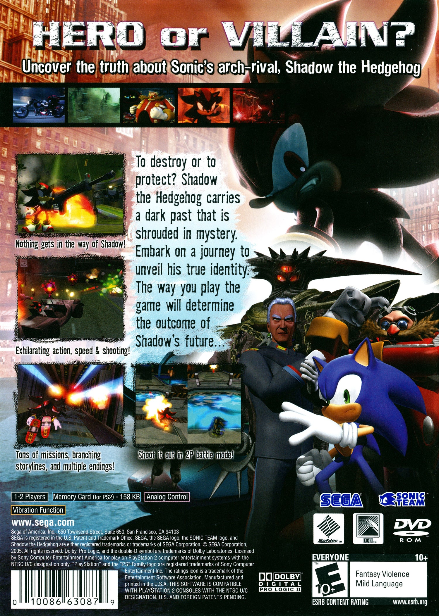 Shadow the Hedgehog - Playstation 2