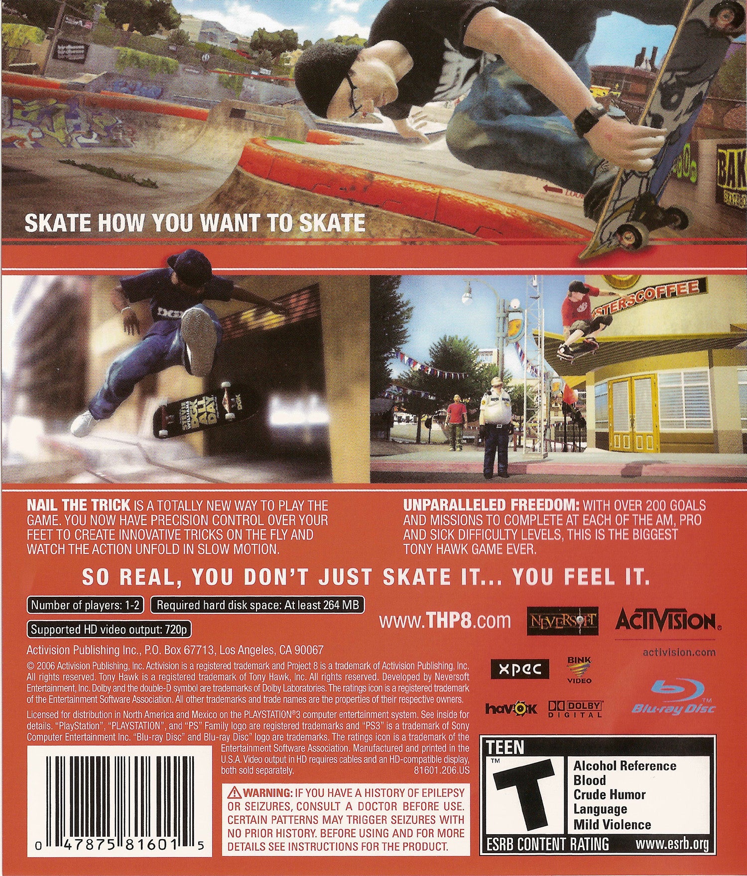 Tony Hawk Project 8 - Playstation 3