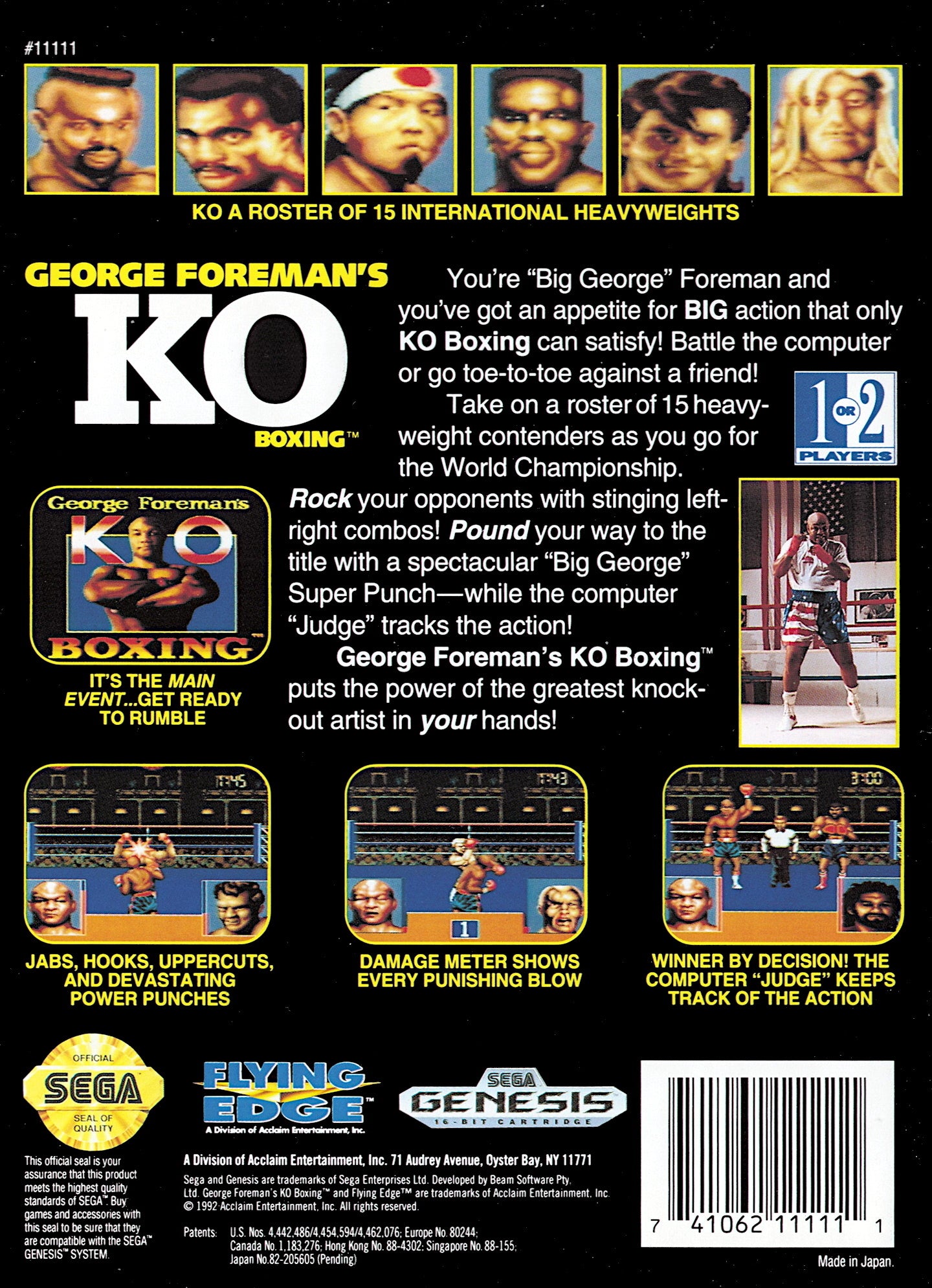 George Foreman's KO Boxing - Sega Genesis