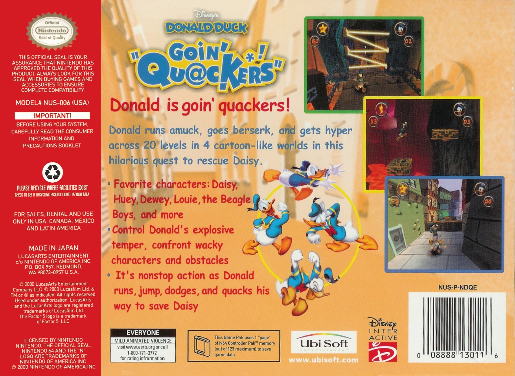 Donald Duck Going Quackers - Nintendo 64 - Retro Island Gaming