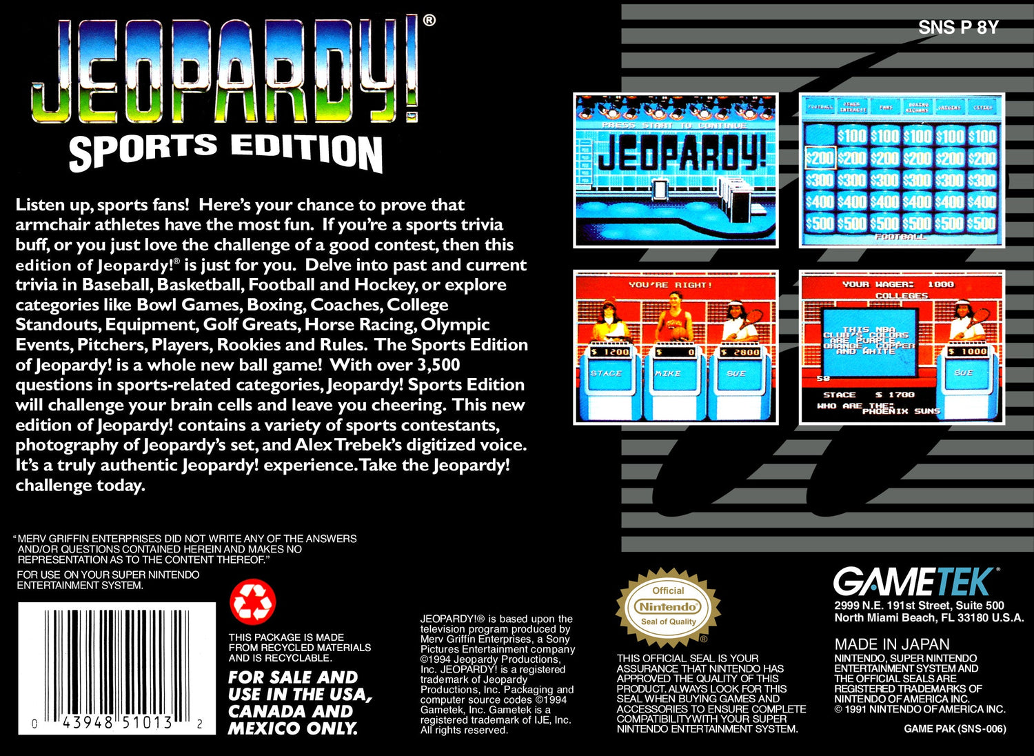 Jeopardy Sports Edition - Super Nintendo - Retro Island Gaming