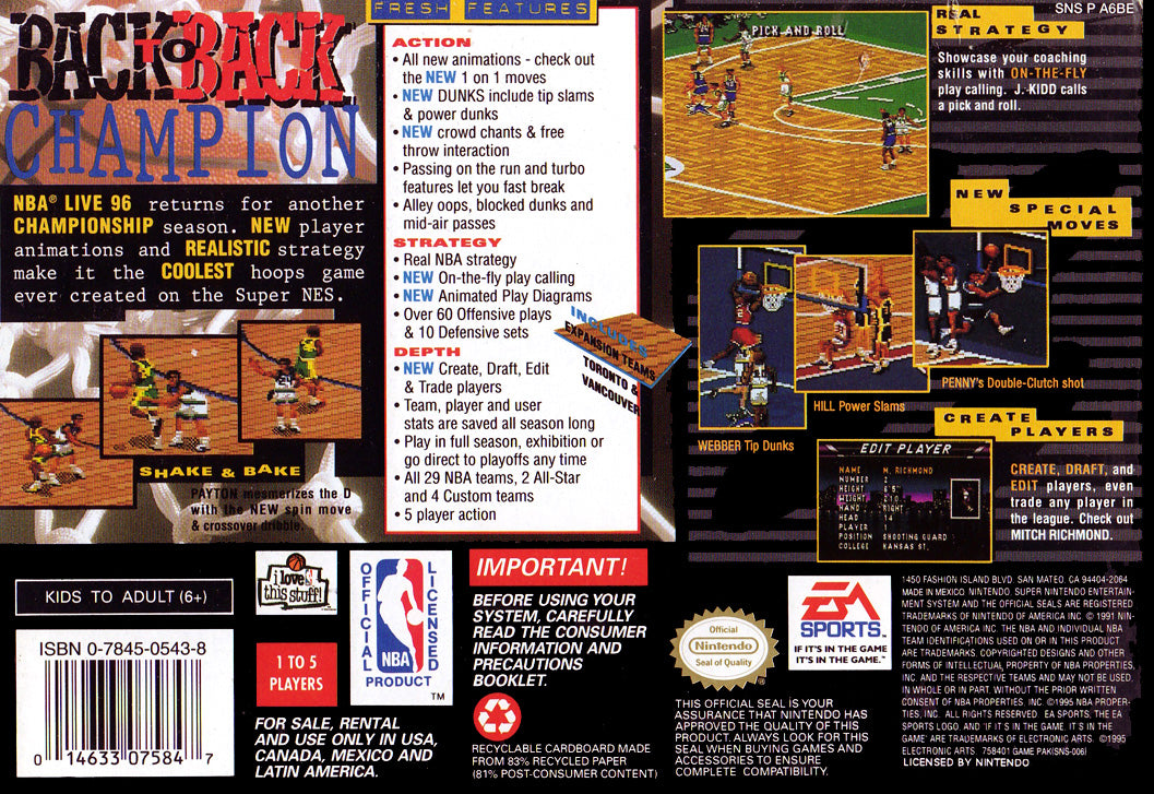 NBA Live 96 - Super Nintendo