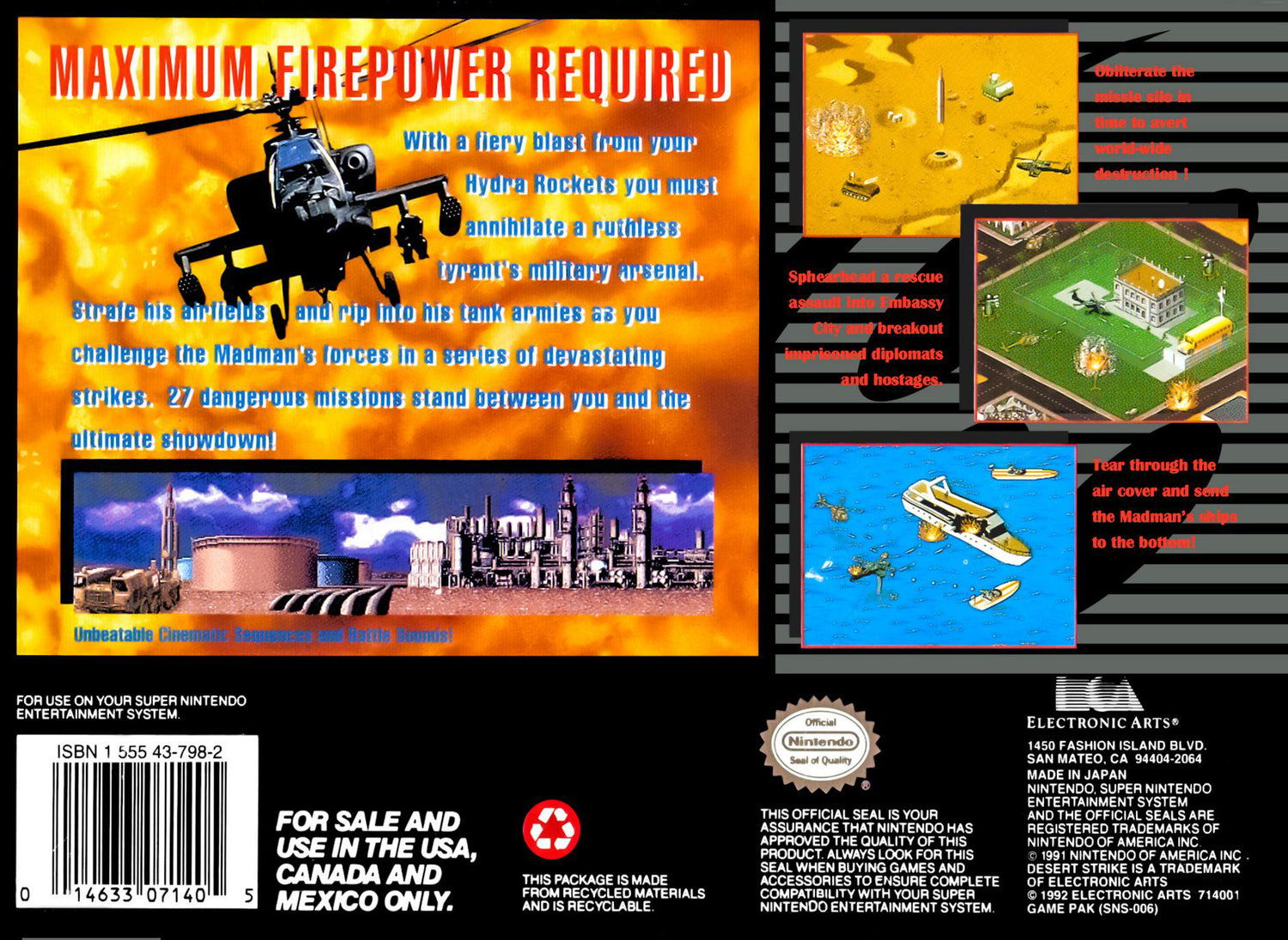 Desert Strike Return to the Gulf - Super Nintendo