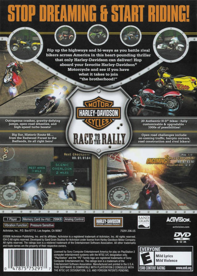 Harley Davidson Motorcycles Race to the Rally - Playstation 2