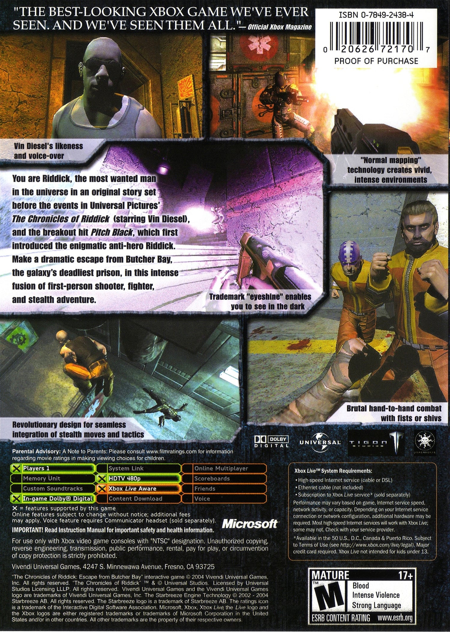 Crónicas de Riddick: Escape de Butcher Bay - Xbox