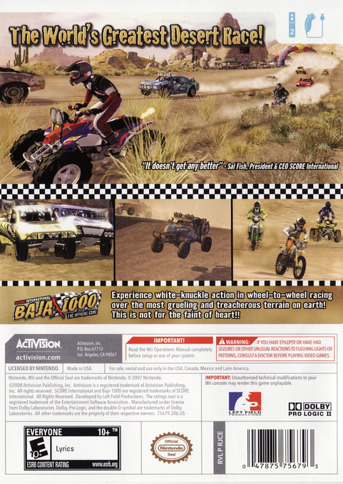 SCORE International Baja 1000 - Wii