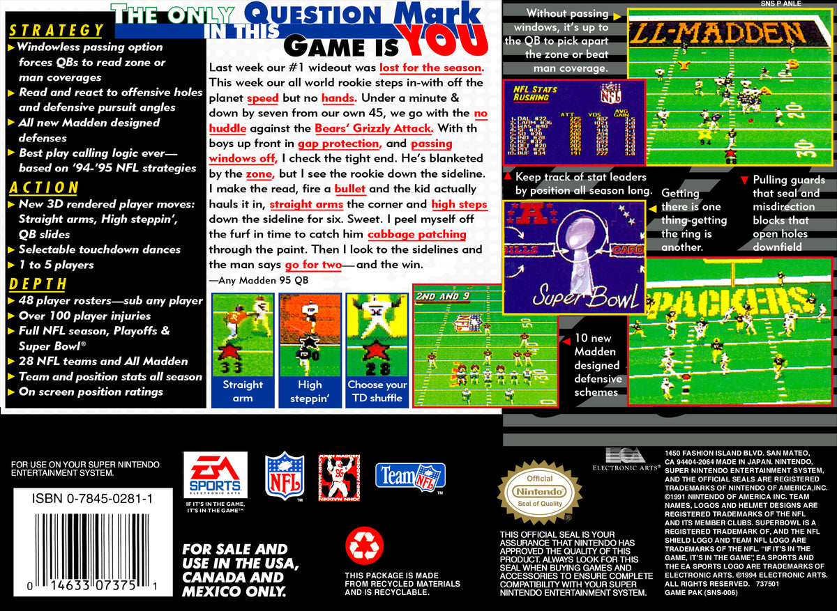 Madden NFL '95 - Super Nintendo