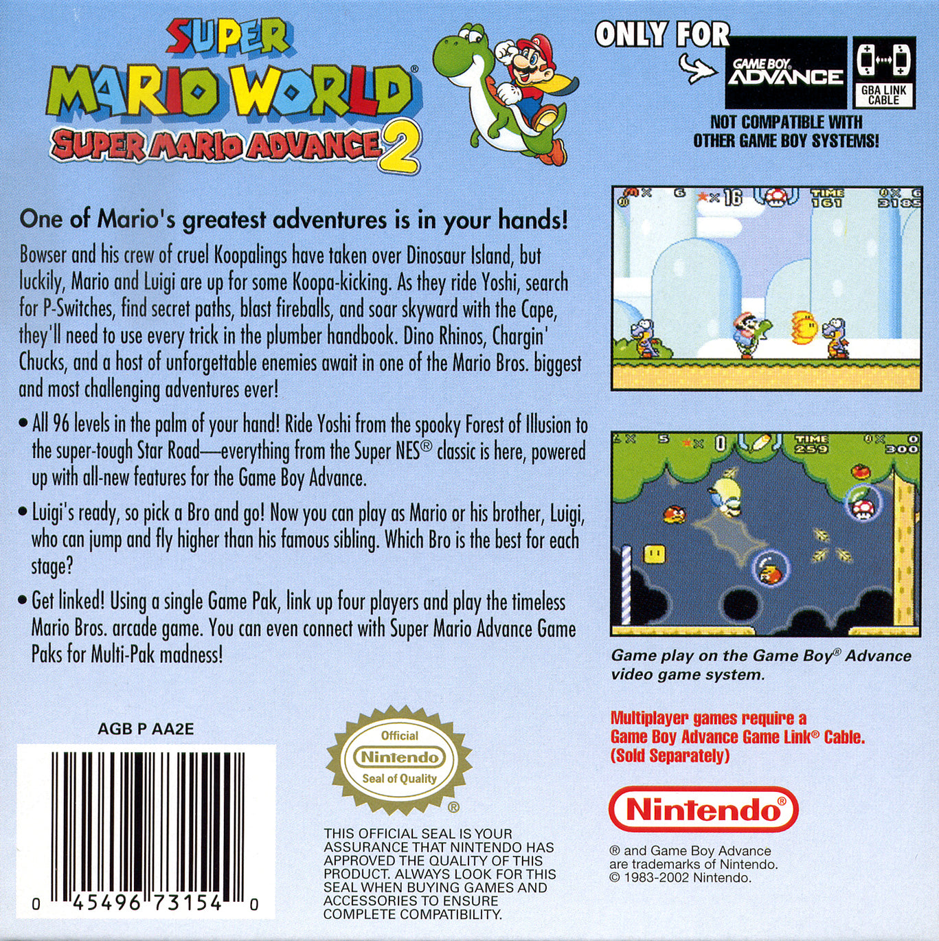 Super Mario World: Super Mario Advance 2 - GameBoy Advance
