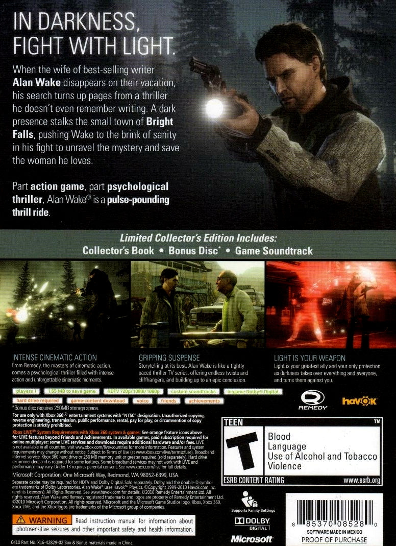 Alan Wake [Limited Edition] - Xbox 360