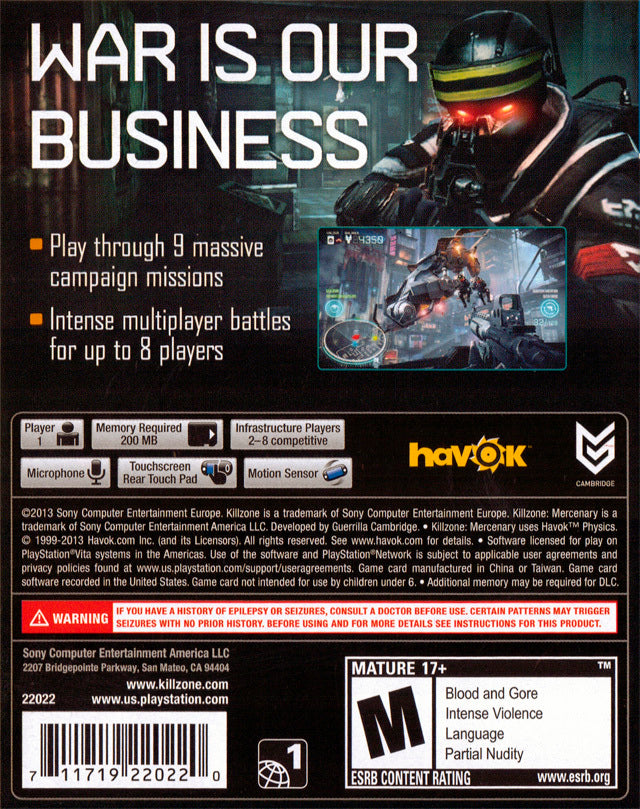 Killzone: Mercenary - Playstation Vita