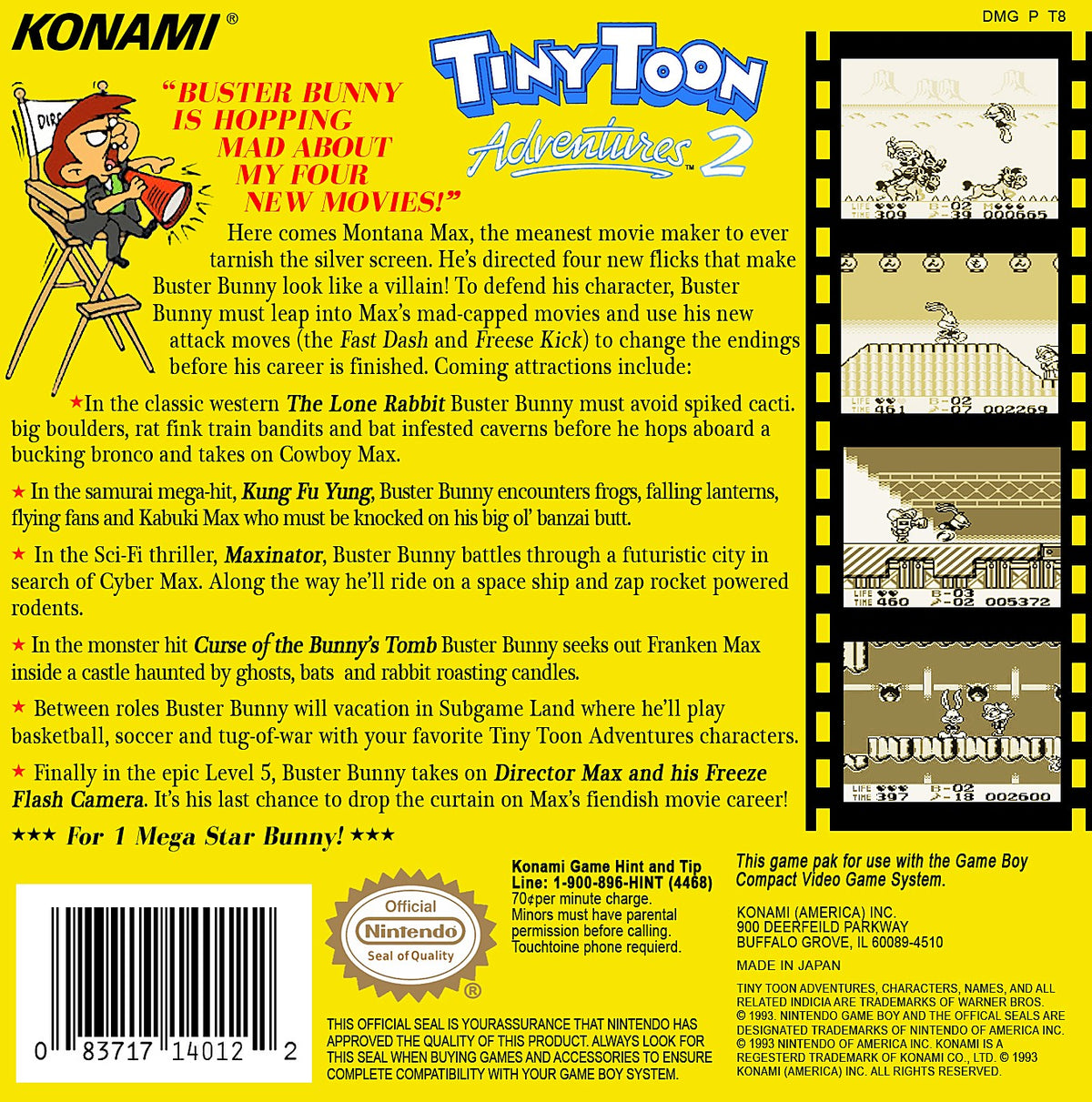Tiny Toon Adventures 2 Montana's Movie Madness - GameBoy