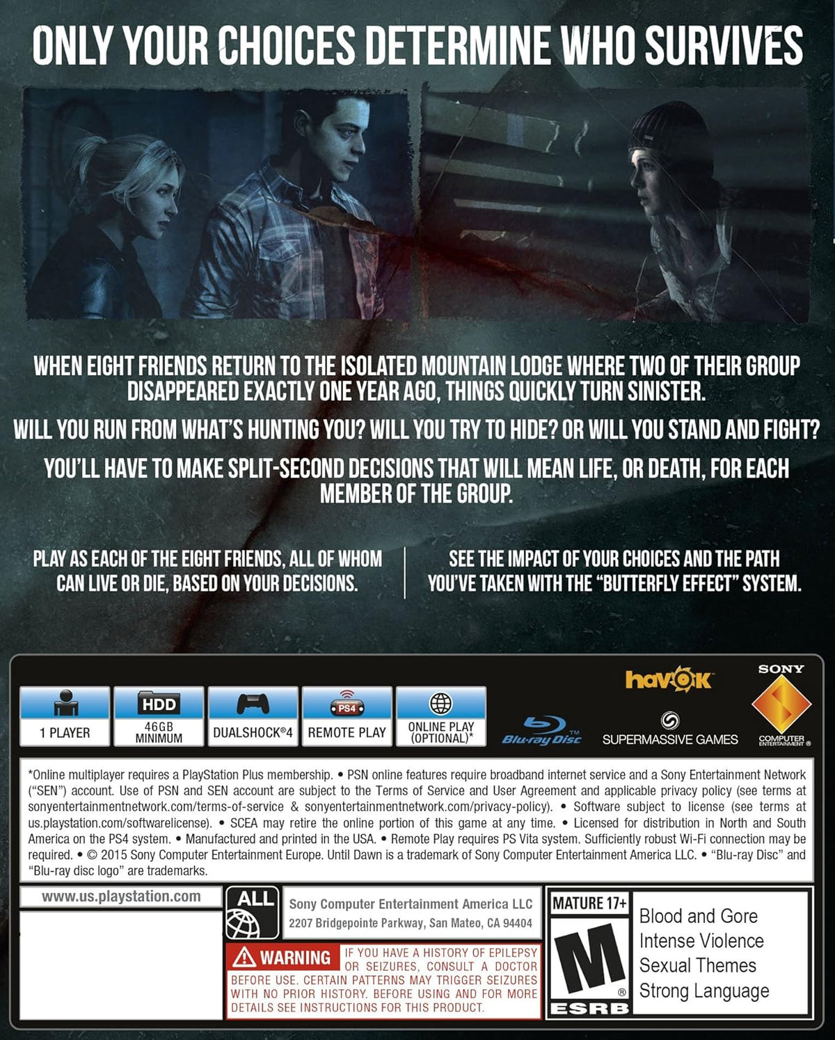 Until Dawn - Playstation 4 - Retro Island Gaming