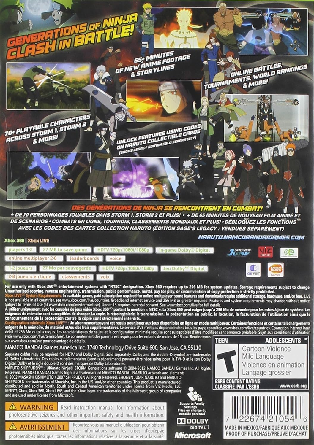 Naruto Shippuden Ultimate Ninja Storm Generations - Xbox 360