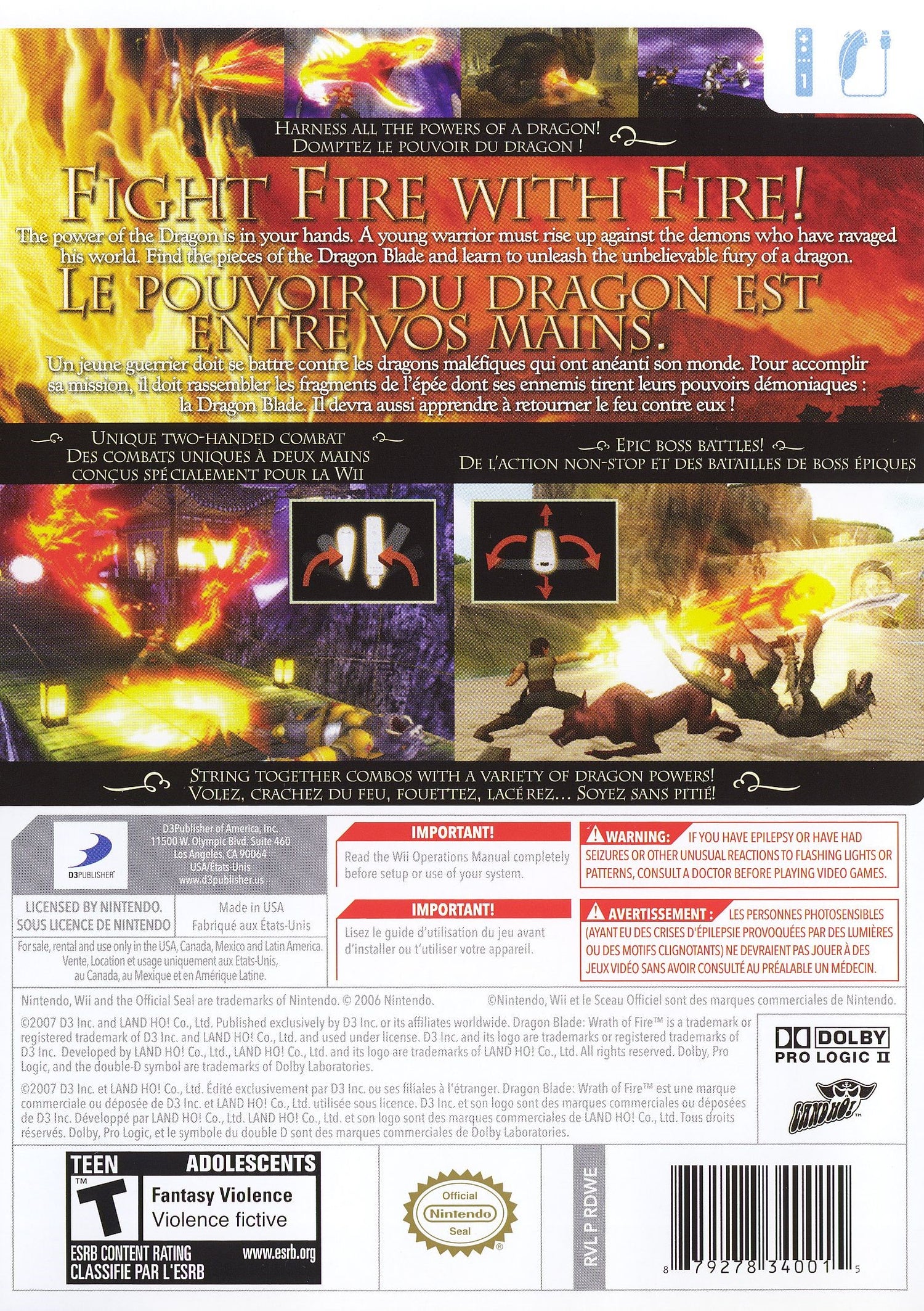 Dragon Blade Wrath Of Fire - Wii