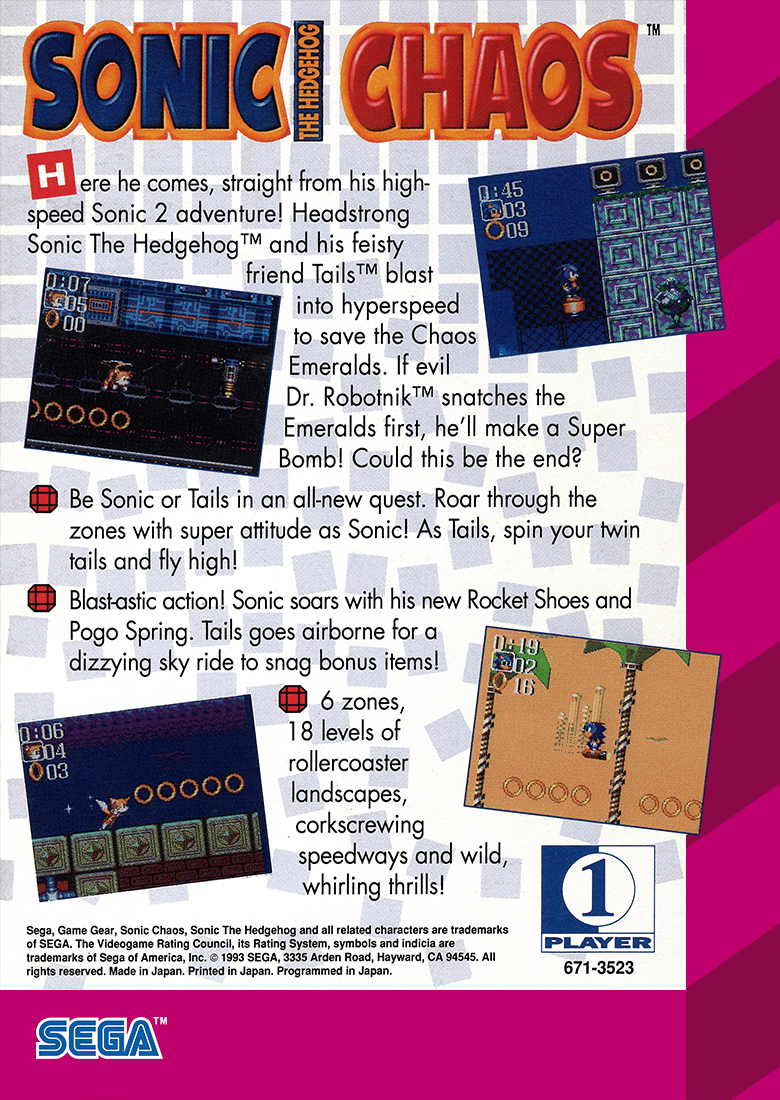 Sonic Chaos - Sega Game Gear
