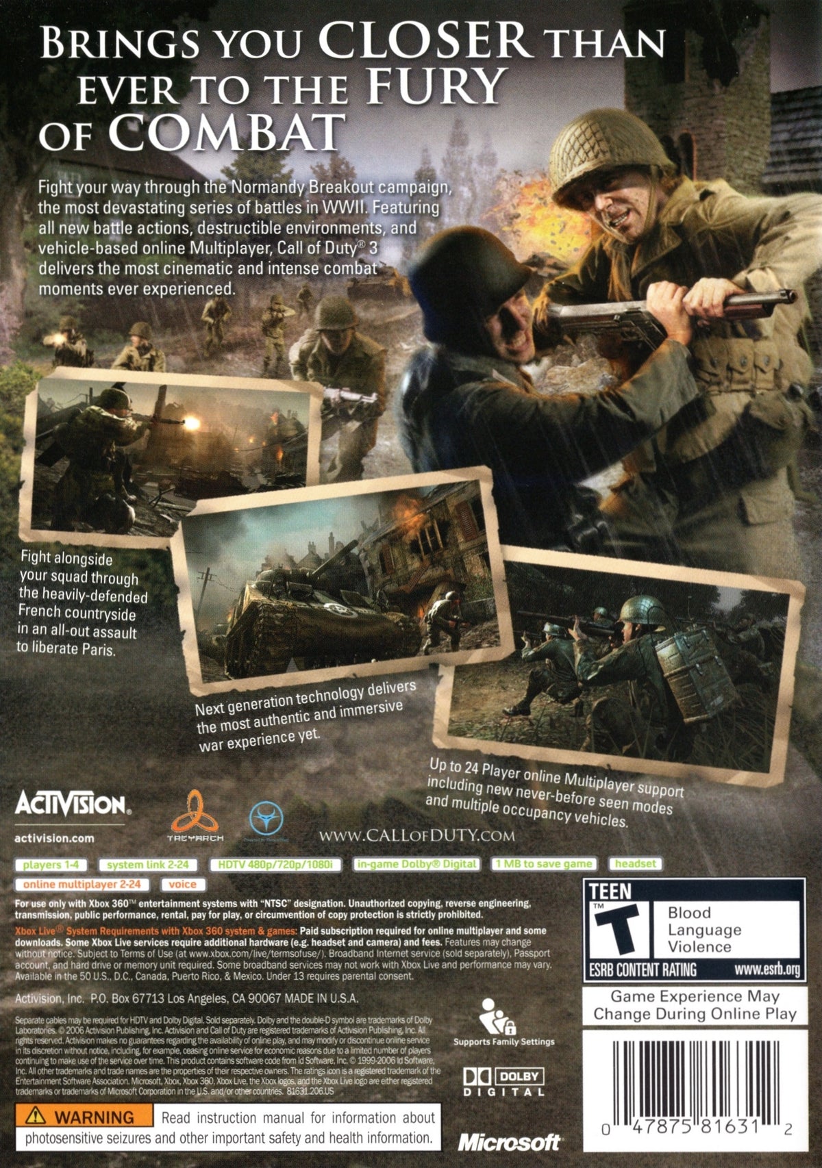 Call of Duty 3 - Xbox 360 - Retro Island Gaming