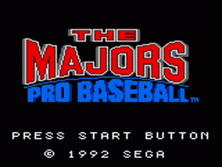 Majors Pro Baseball - Sega Game Gear