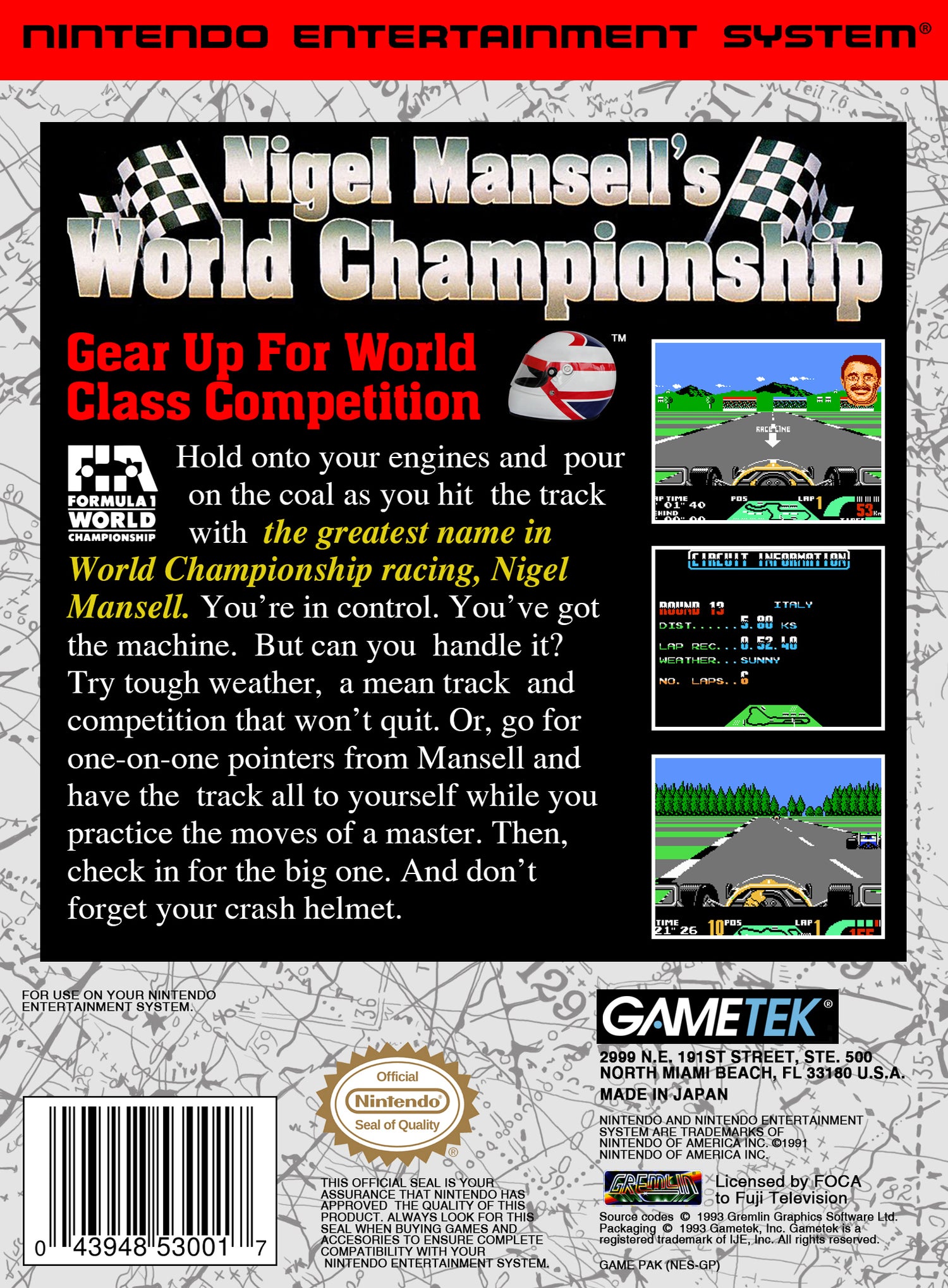 Nigel Mansell's World Championship Racing - NES