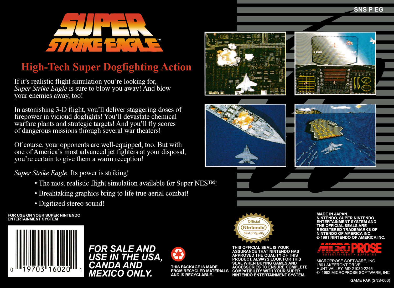 Super Strike Eagle - Super Nintendo