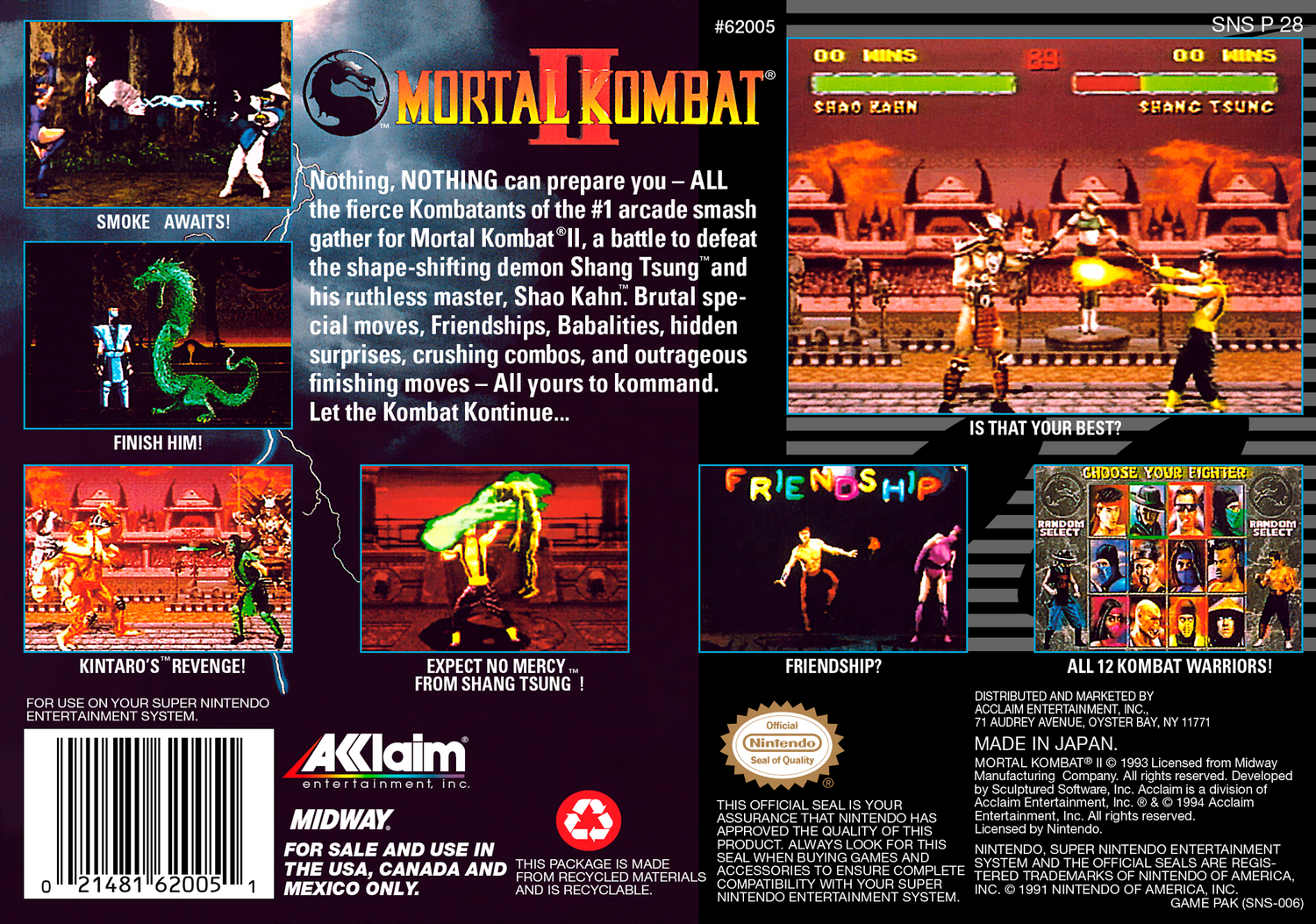 Mortal Kombat II - Super Nintendo