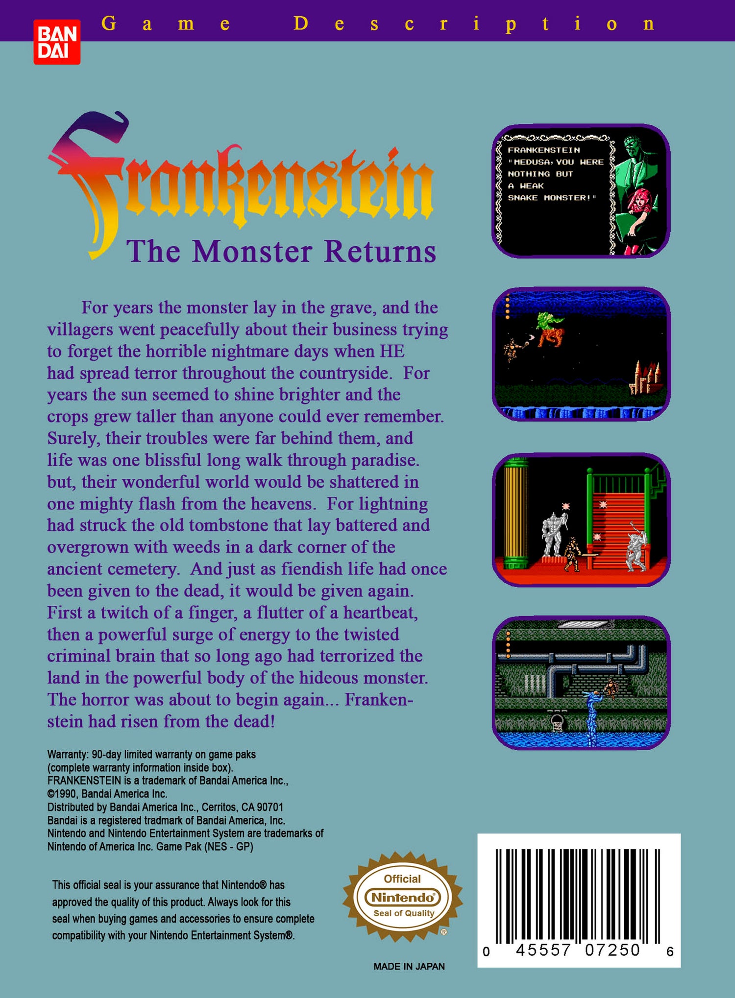 Frankenstein the Monster Returns - NES