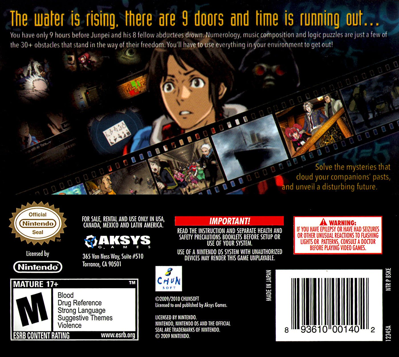 999: 9 Hours, 9 Persons, 9 Doors - Nintendo DS - Retro Island Gaming