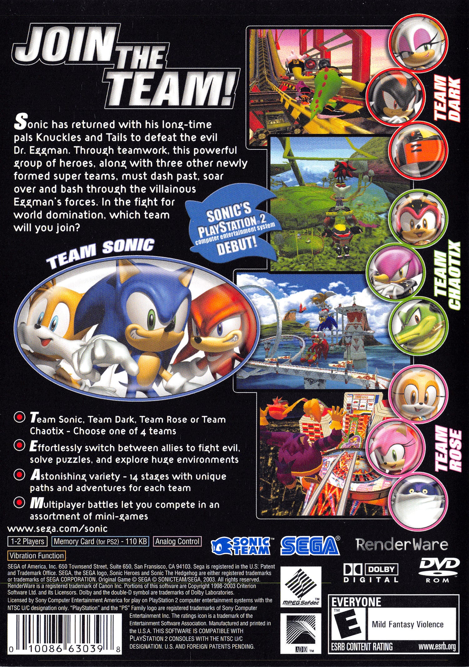 Sonic Heroes - Playstation 2