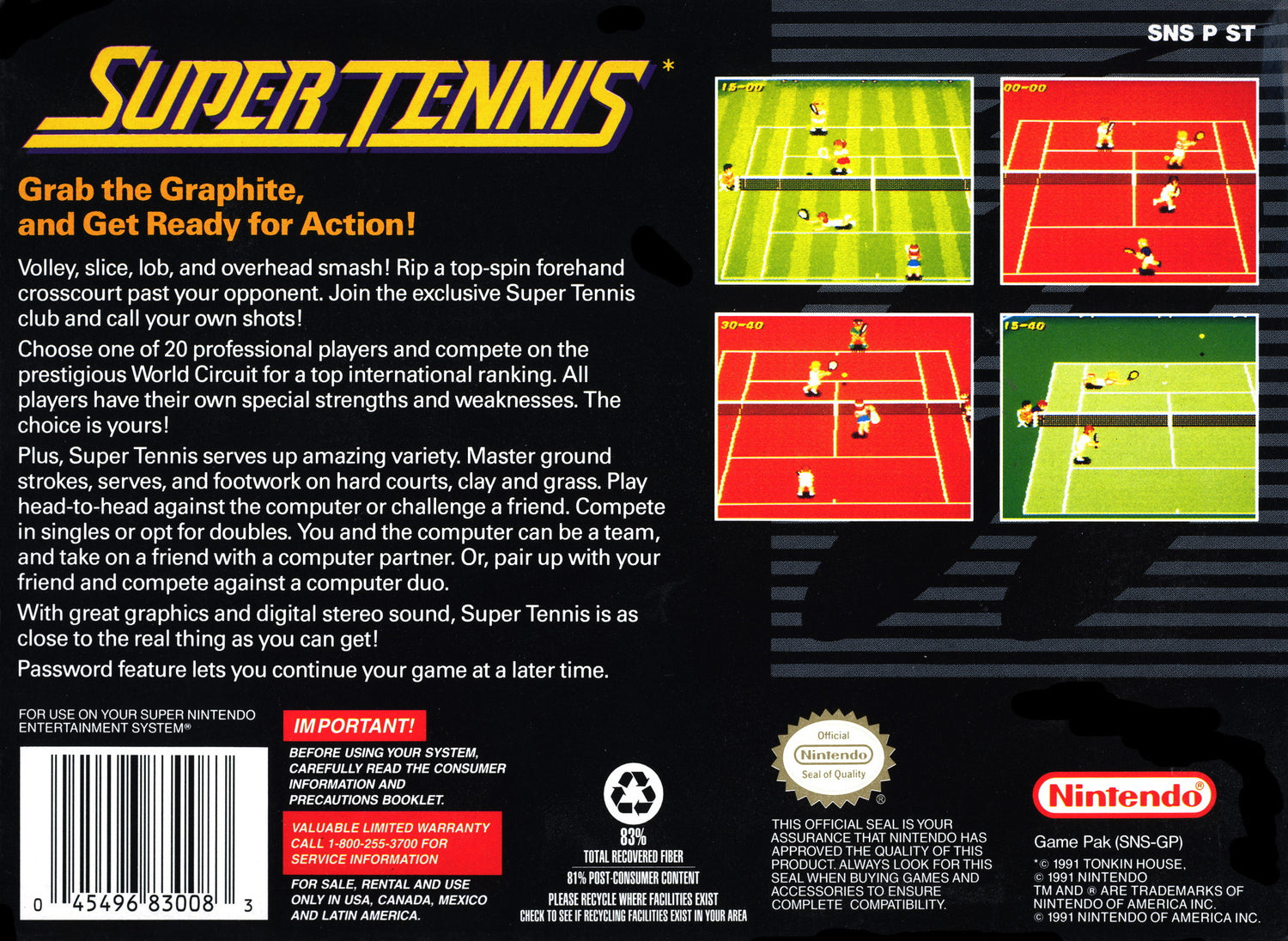 Super Tennis - Super Nintendo