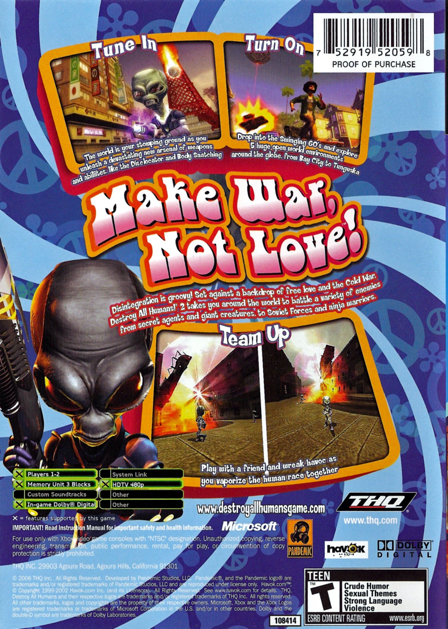 Destroy All Humans 2 - Xbox