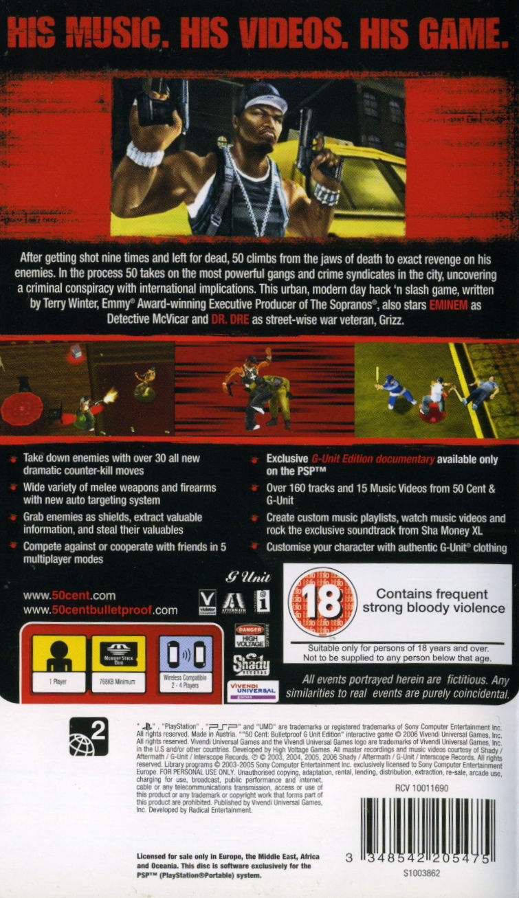 50 Cent: Bulletproof G-Unit Edition - PAL PSP
