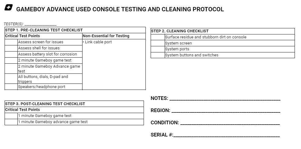 Glacier GameBoy Advance System - Certified Tested & Cleaned