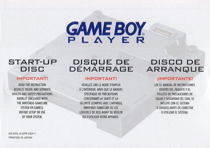 Gameboy Player Start-Up Disc - Gamecube