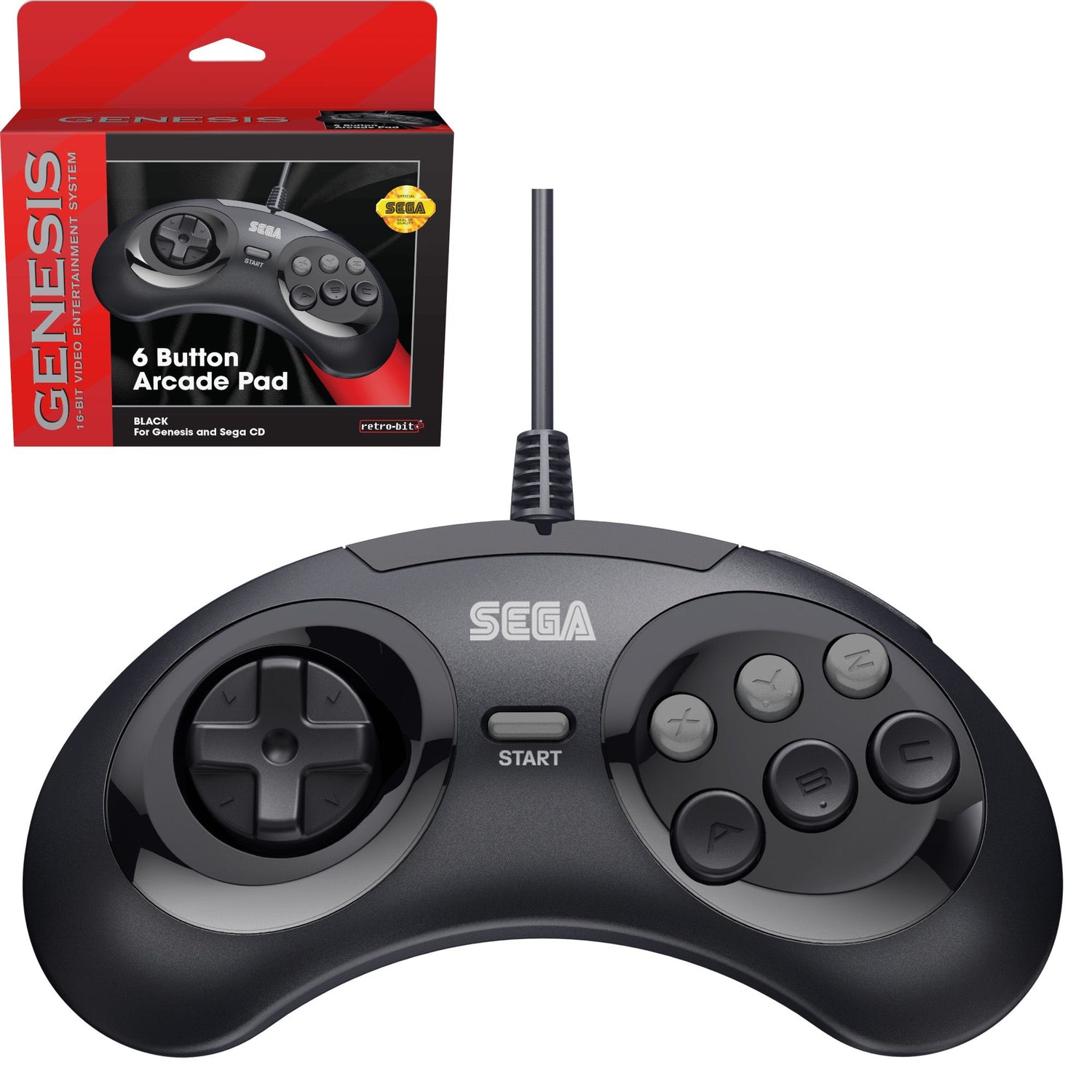 6-Button Wired Control Pad for SEGA Genesis® - Retro-bit