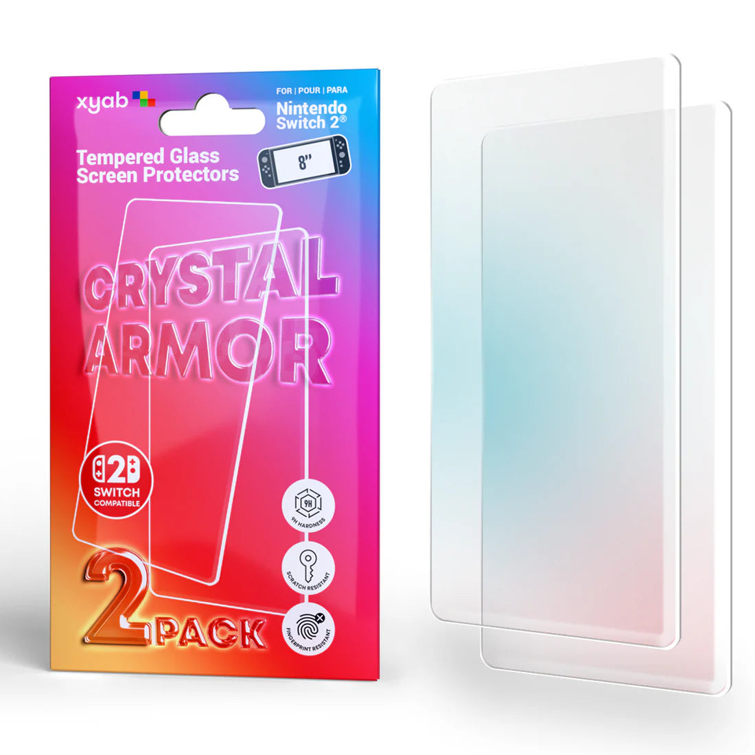 2 Pack Tempered Glass Screen Protector for Nintendo Switch™ 2 - xyab