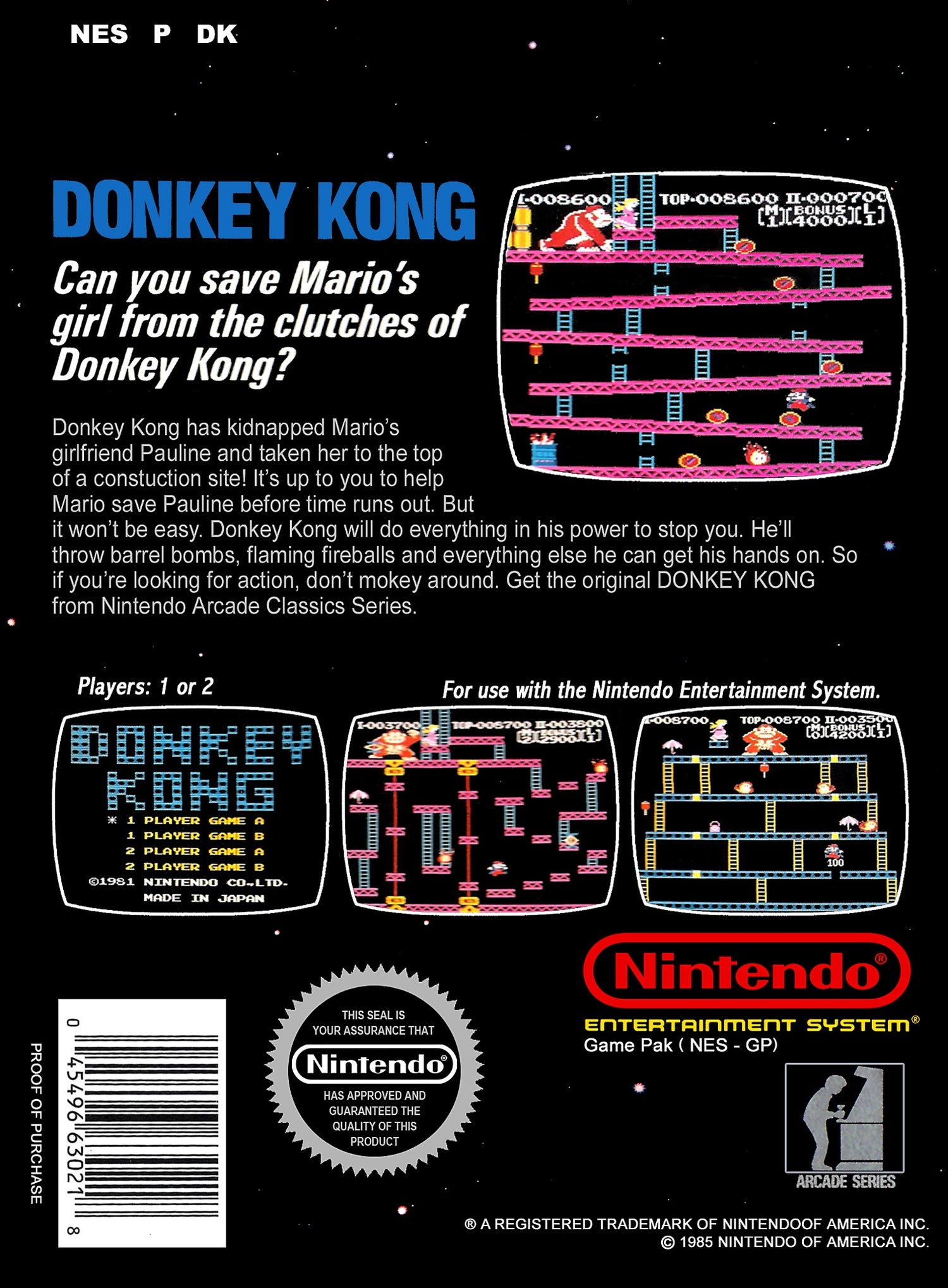 Donkey Kong [5 Screw] - NES