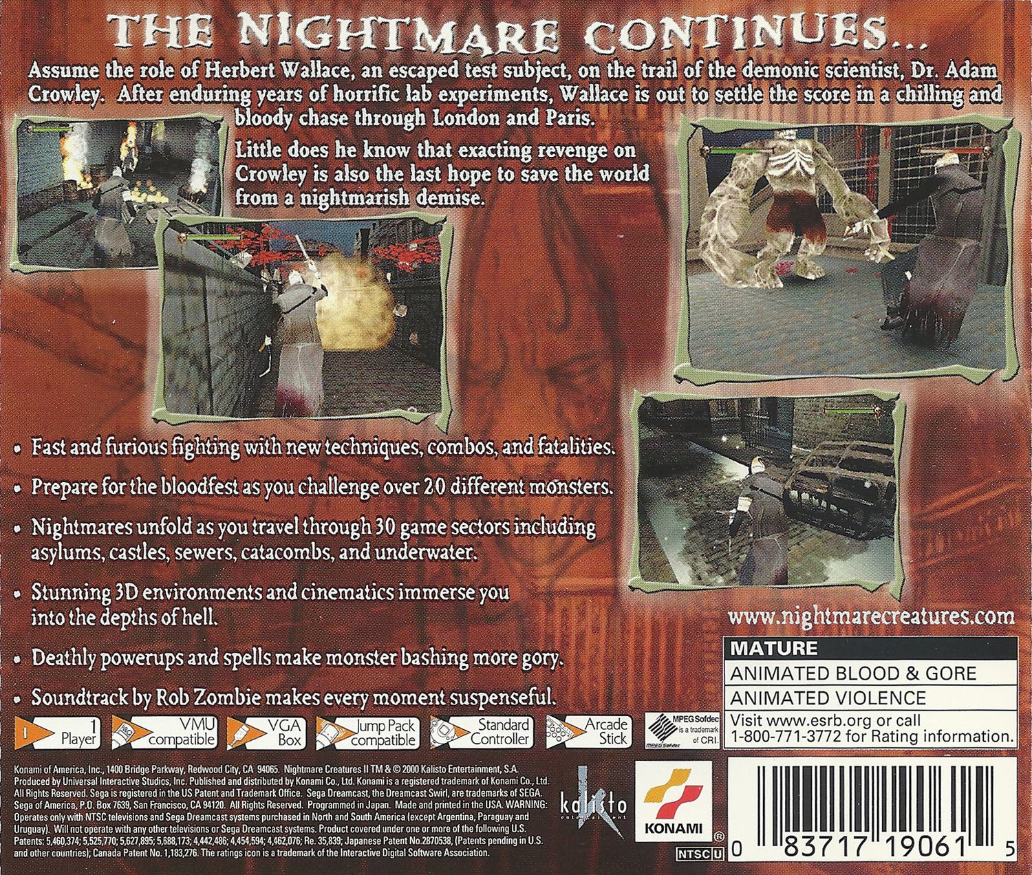 Nightmare Creatures II - Sega Dreamcast
