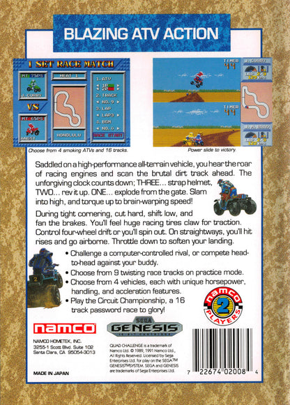 Quad Challenge - Sega Genesis - Retro Island Gaming