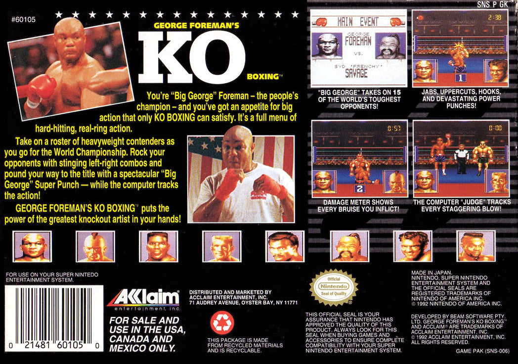 George Foreman's KO Boxing - Super Nintendo