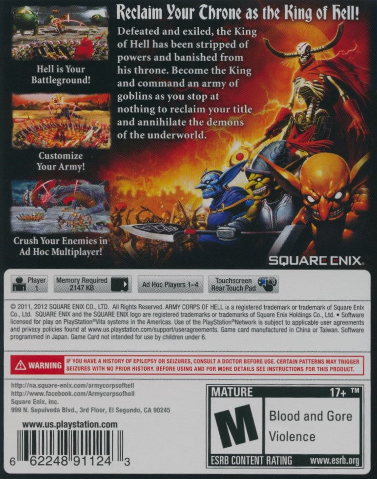 Cuerpo del Ejército del Infierno - Playstation Vita