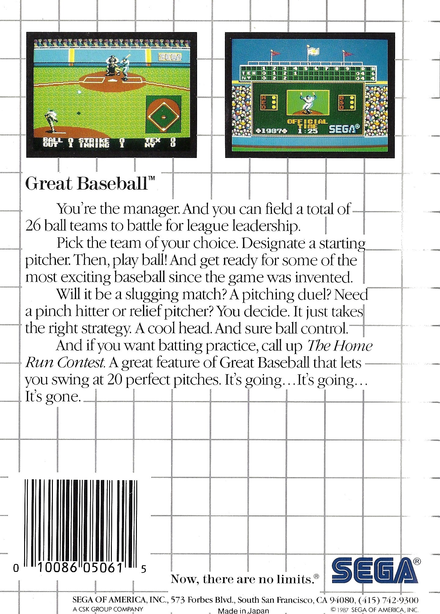 Great Baseball - Sega Master System