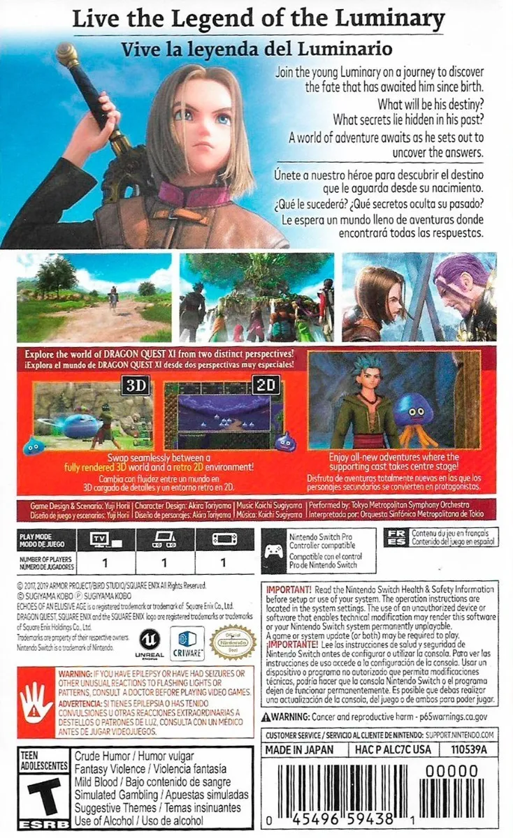Dragon Quest XI S: Echoes of an Elusive Age Definitive Edition - Nintendo Switch