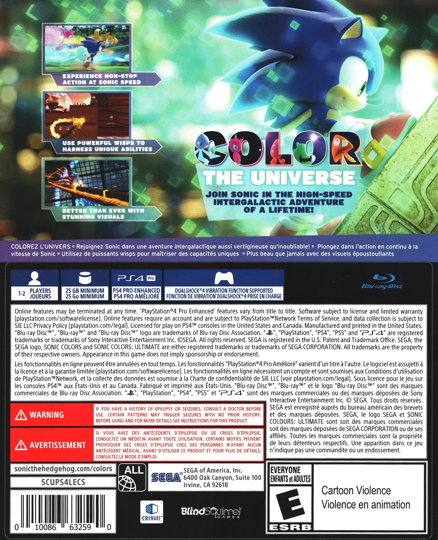 Sonic Colors Ultimate - Playstation 4