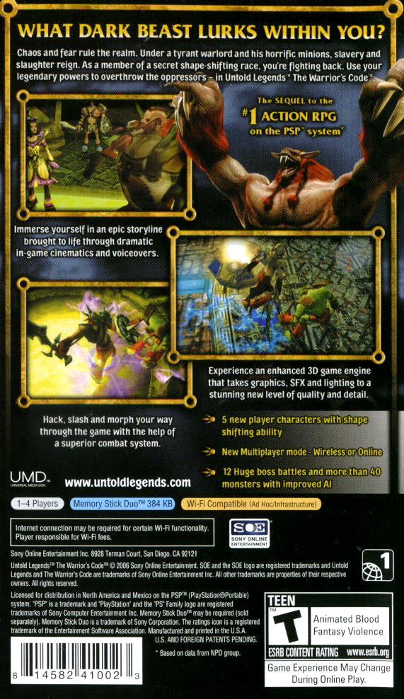 Untold Legends The Warrior's Code - PSP - Retro Island Gaming