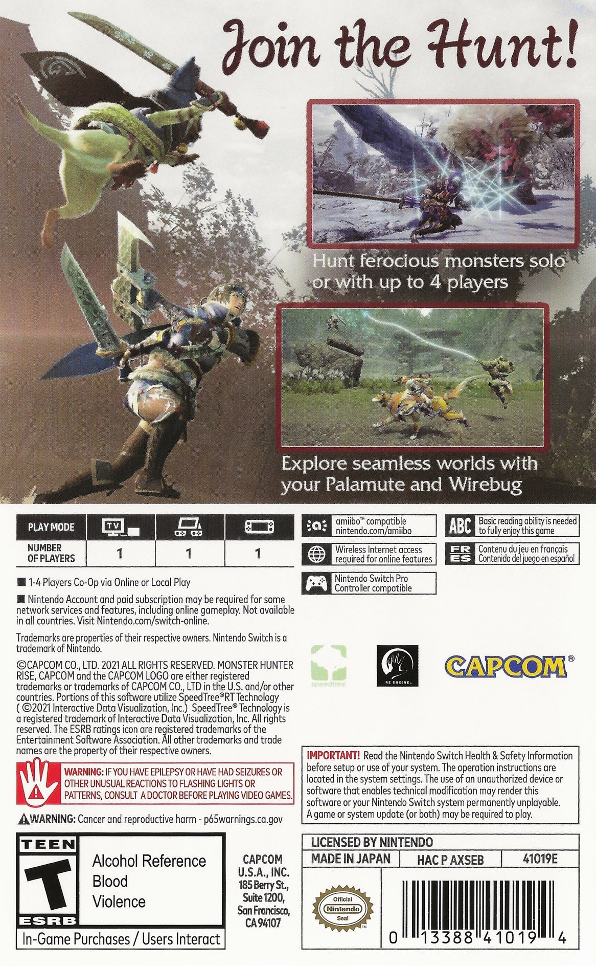 Monster Hunter Rise - Nintendo Switch