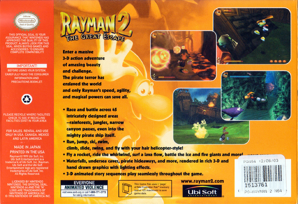 Rayman 2 El gran escape - Nintendo 64