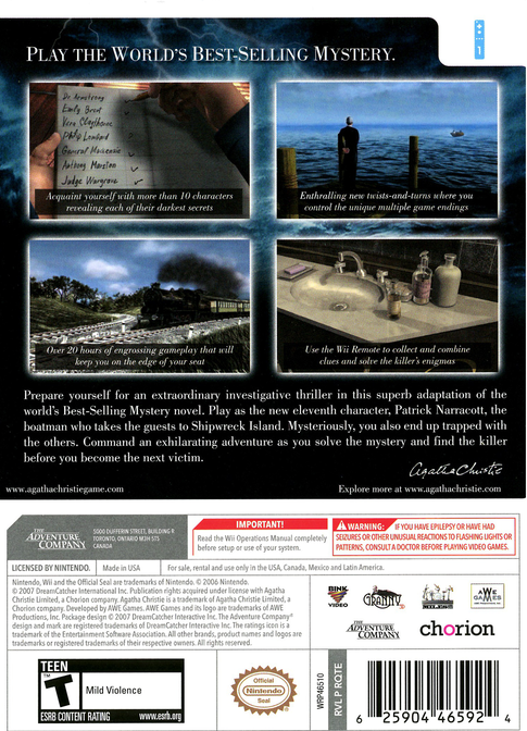 Agatha Christie And Then There Were None - Wii