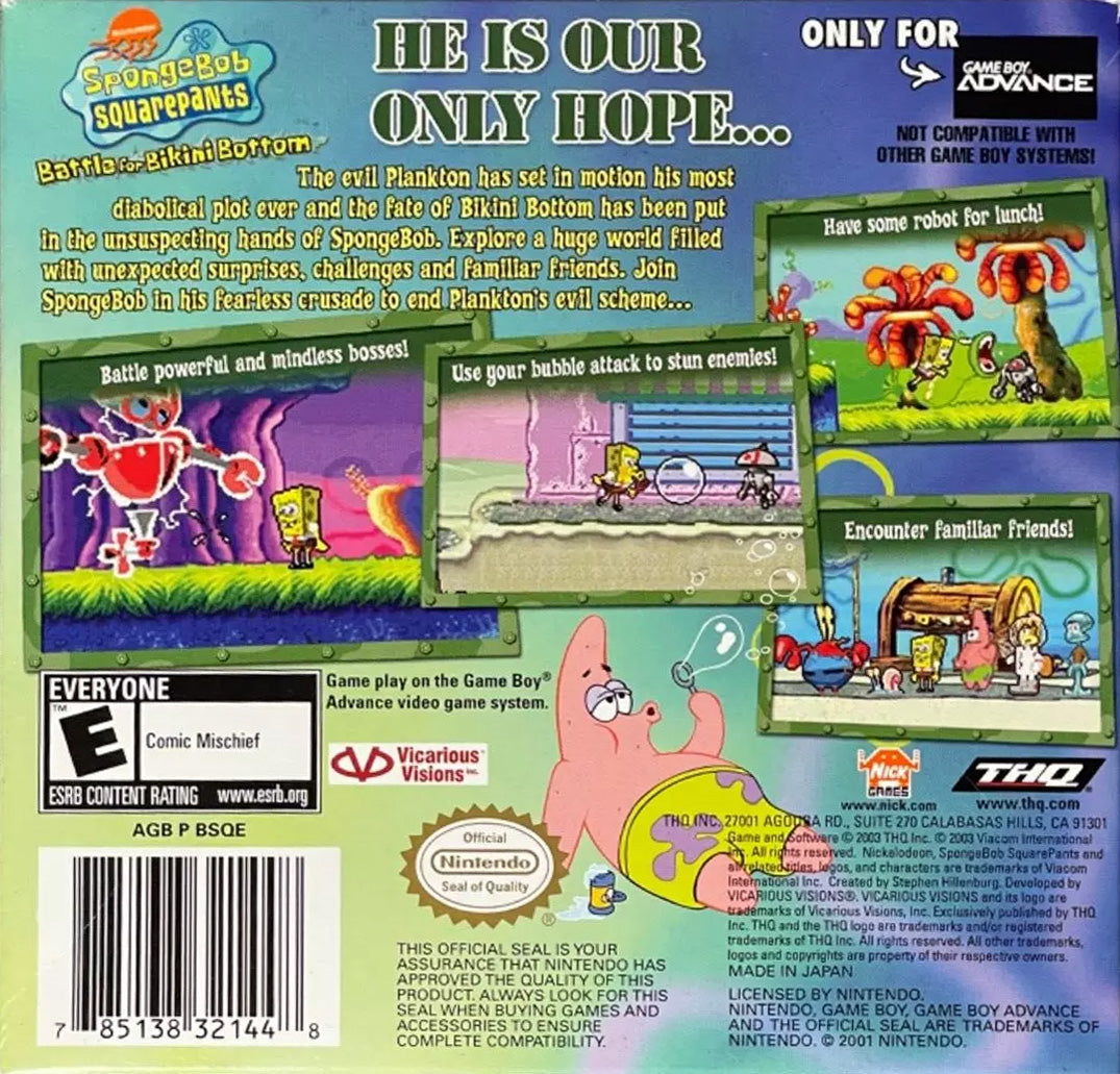 SpongeBob SquarePants Battle for Bikini Bottom - GameBoy Advance