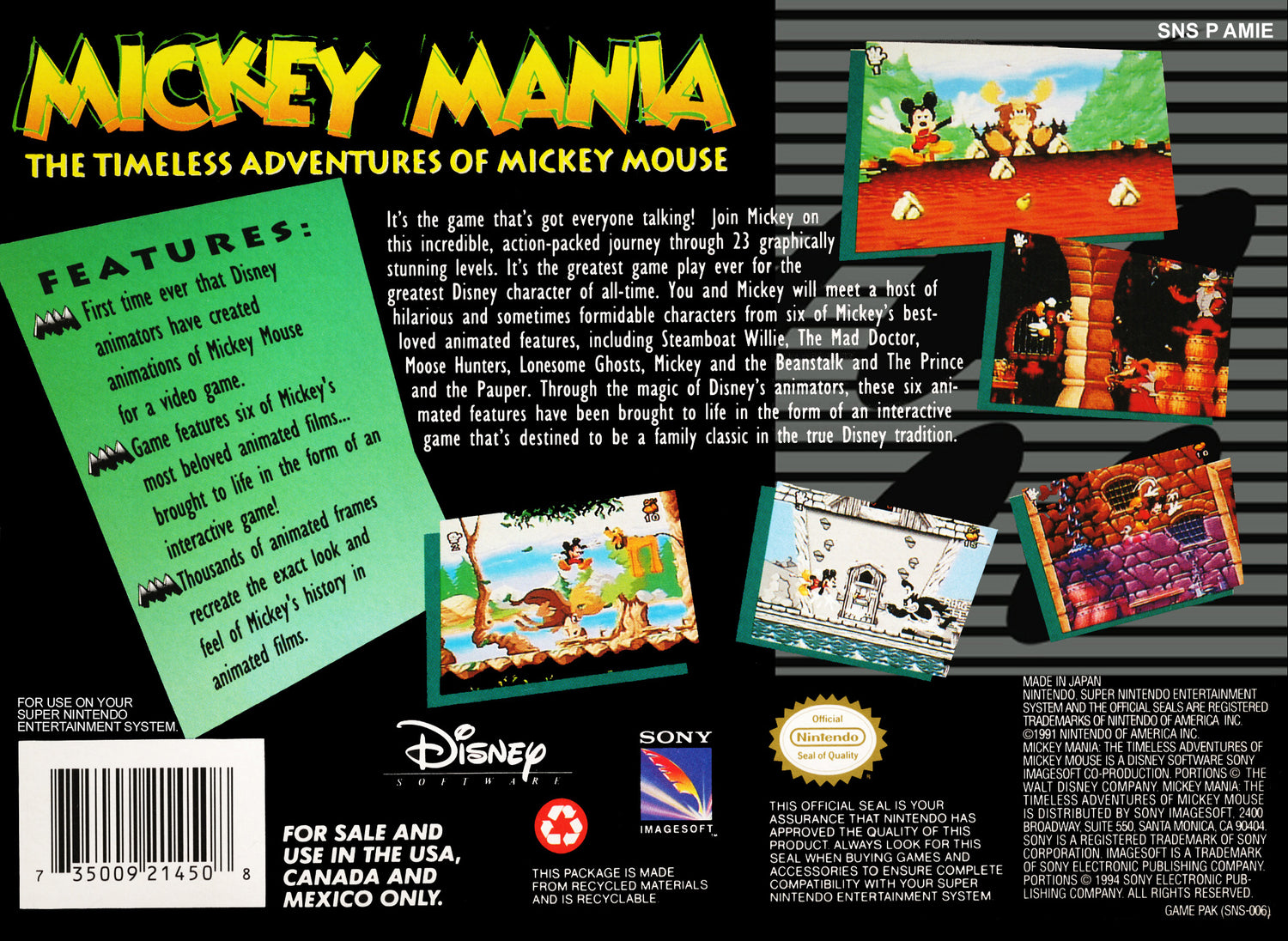 Mickey Mania - Super Nintendo