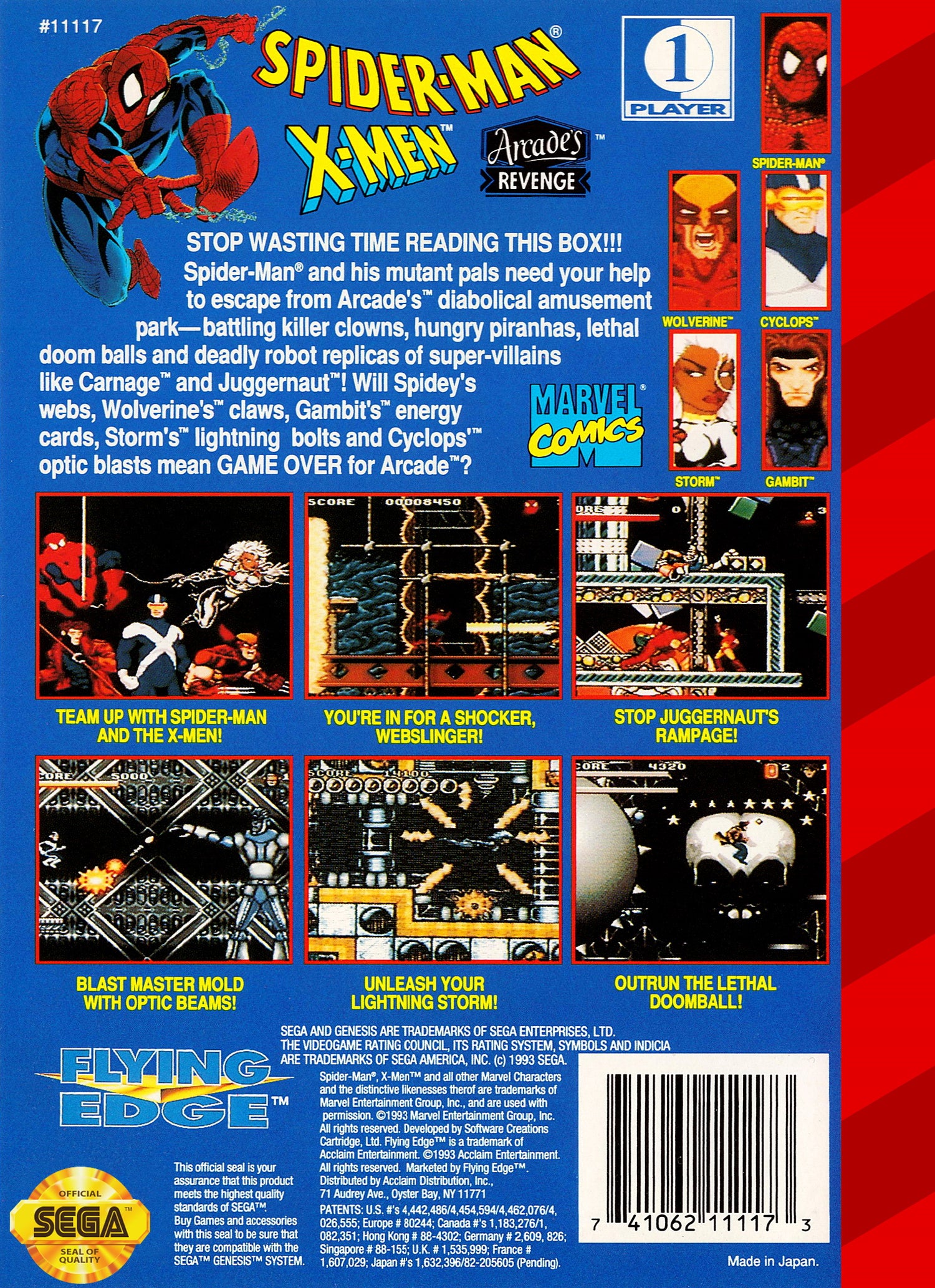 Spiderman X-Men Arcade's Revenge - Sega Genesis