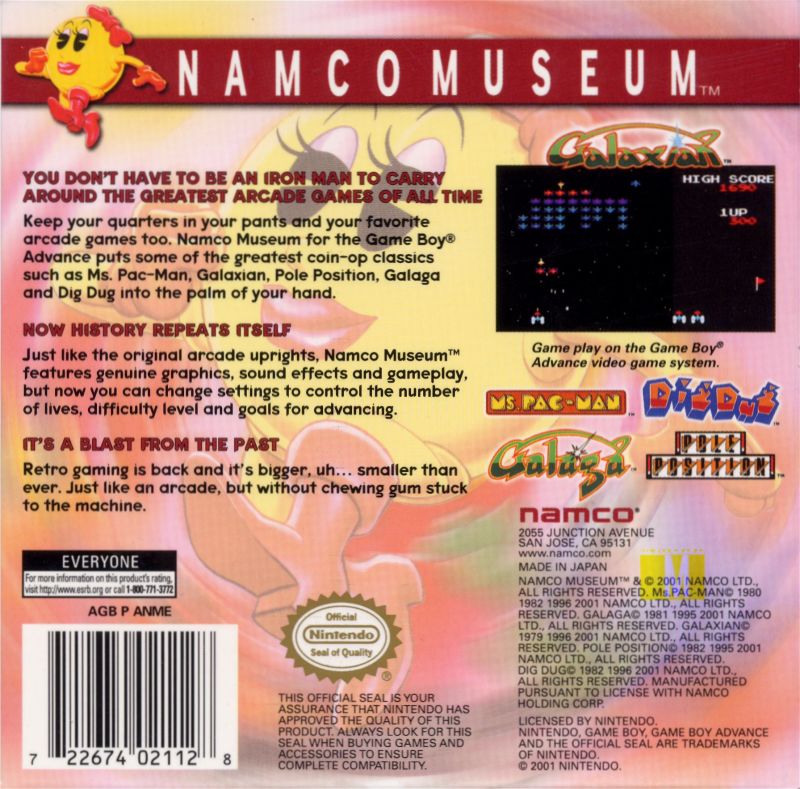 Namco Museum - GameBoy Advance - Retro Island Gaming